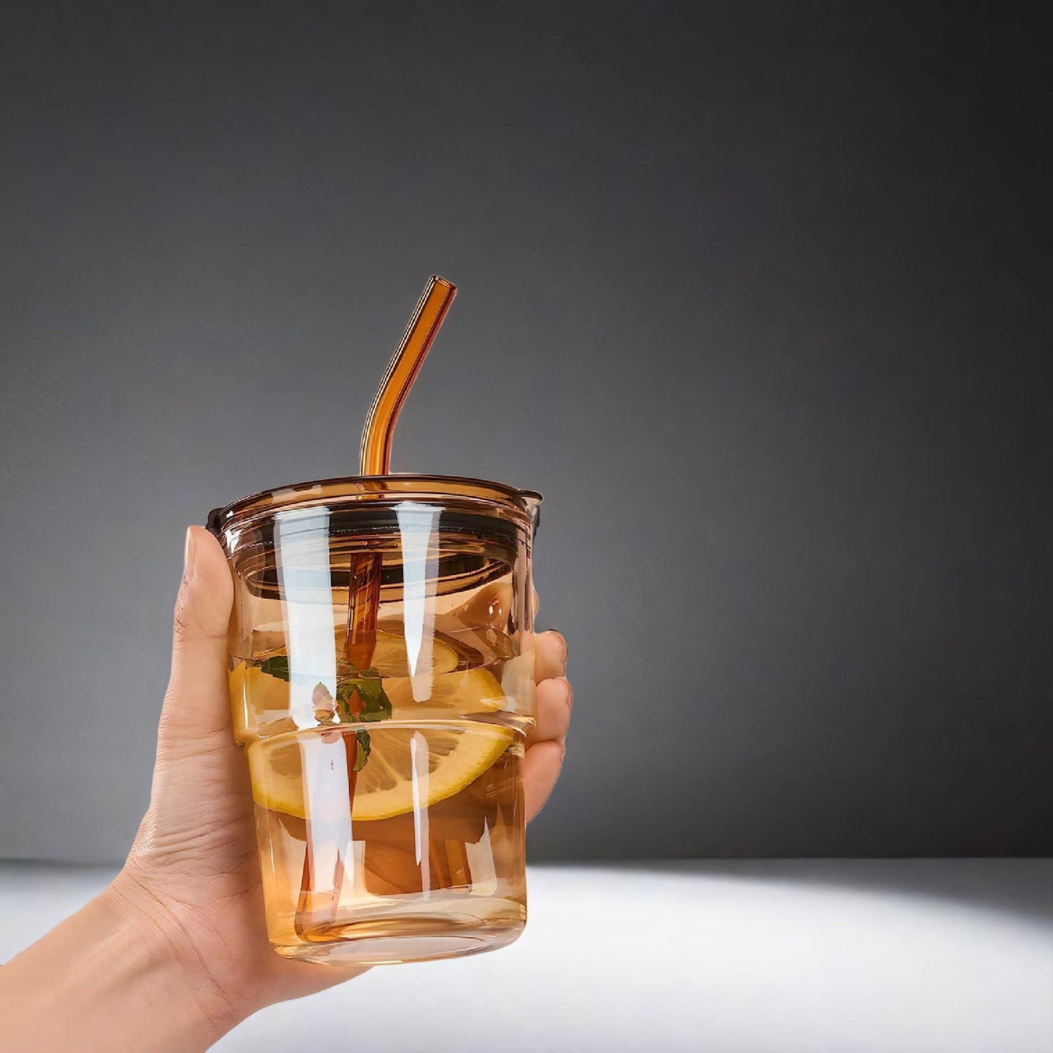 Twice Water Glass With Straw